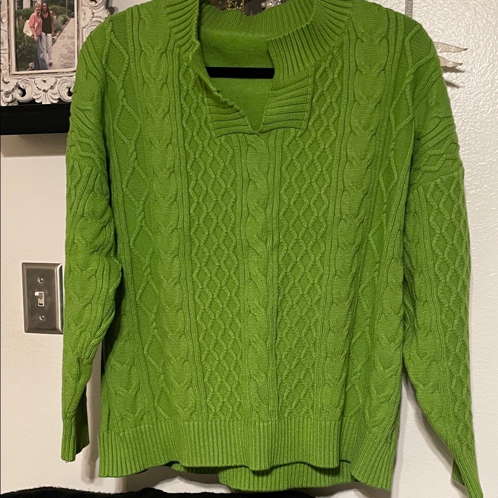 Amazon Women's V-Neck Green Sweater